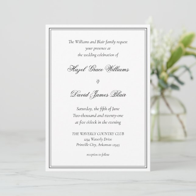 Einladung zur Hochzeit (Stehend Vorderseite)