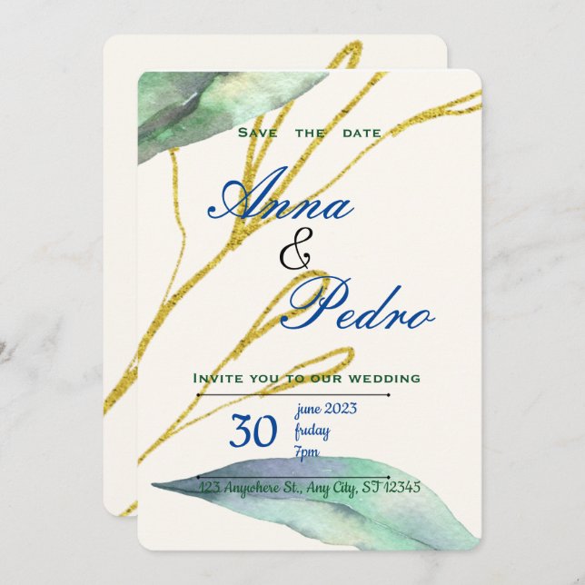 Einladung zur Hochzeit (Vorne/Hinten)