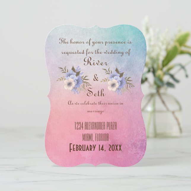 Einladung zur Hochzeit (Stehend Vorderseite)