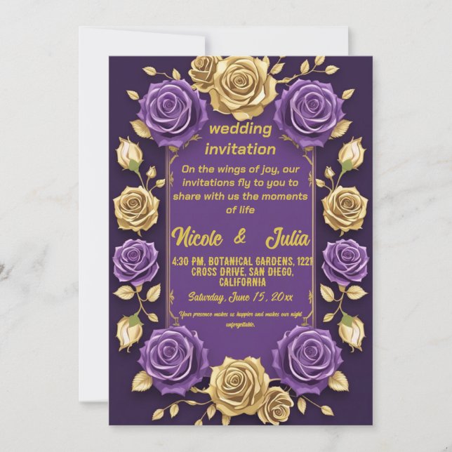 Einladung zur Hochzeit (Vorderseite)