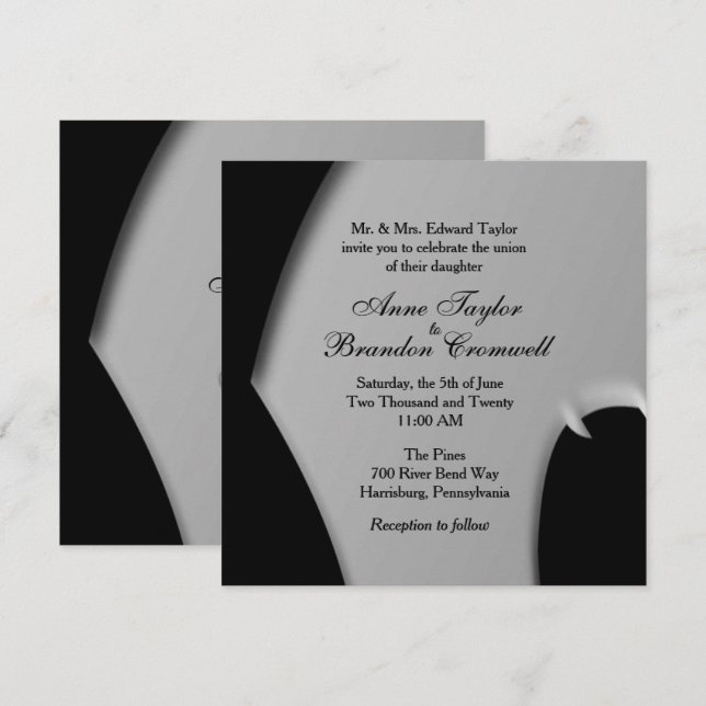 Einladung zur Hochzeit abstrakter Abend (Vorne/Hinten)