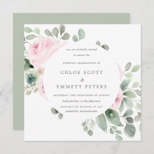 Einladung zur Hochzeit am rosa Botanischen Platz