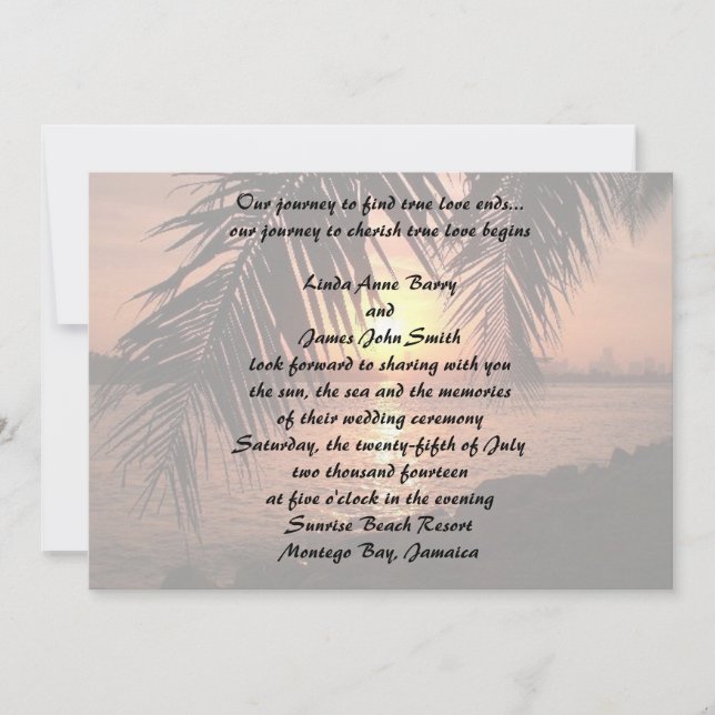 Einladung zur Hochzeit am Strand (Vorderseite)