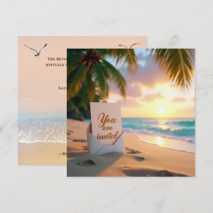 Einladung zur Hochzeit am tropischen Strand