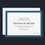 Einladung zur Hochzeit an der blauen Grenze<br><div class="desc">Mit diesem einfachen,  textbasierten Hochzeitsdesign,  das eine nautische Grenze von Marineblau und Türkis auf Weiß aufweist,  können Sie sich von dezenter Eleganz überzeugen. Verwenden Sie die Anpassungsoption,  um alle Farben zu ändern,  um Ihr Hochzeitsmotiv Anzug,  können Sie sogar ein Backer-Bild Ihrer Wahl,  um es wirklich jazz.</div>
