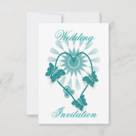 Einladung zur Hochzeit Aquamarines Herz und Schmet