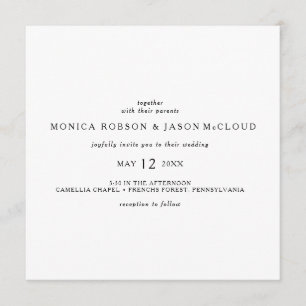 Einladung zur Hochzeit auf dem Minimalistischen Pl