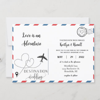 Einladung zur Hochzeit auf der Postkarte - Hochzei