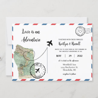 Einladung zur Hochzeit auf der Postkarte - Hochzei
