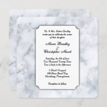 Einladung zur Hochzeit aus weißem Marmor