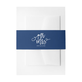 Einladung zur Hochzeit / Bauchband | Navy Blue Einladungsbanderole