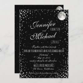 Einladung zur Hochzeit | Black Starry Night Moon