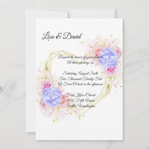 Einladung zur Hochzeit-Blue Hydrangeas Einladung
