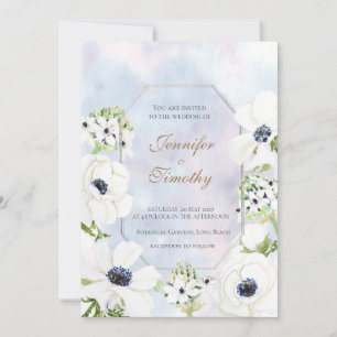 Einladung zur Hochzeit Botanische Blume Anemone
