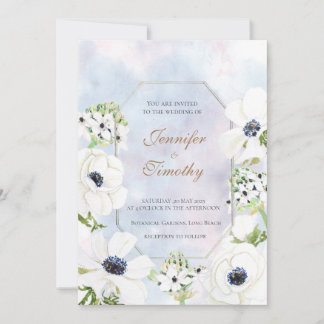Einladung zur Hochzeit Botanische Blume Anemone