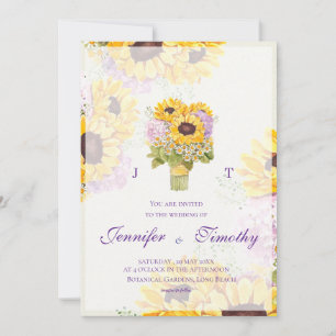 Einladung zur Hochzeit Botanische gelbe Sonnenblum