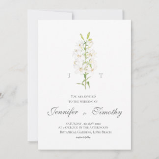 Einladung zur Hochzeit Botanische weiße Lilie