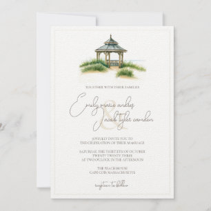 Einladung zur Hochzeit - Cape Cod in Wasserfarbe