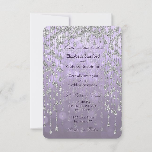 Einladung zur Hochzeit | Crystal Palace Lavender (Vorderseite)