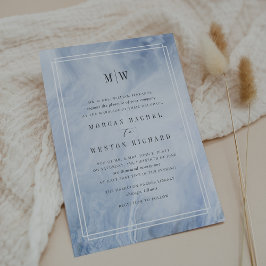 Einladung zur Hochzeit der Blue Opal Monogram