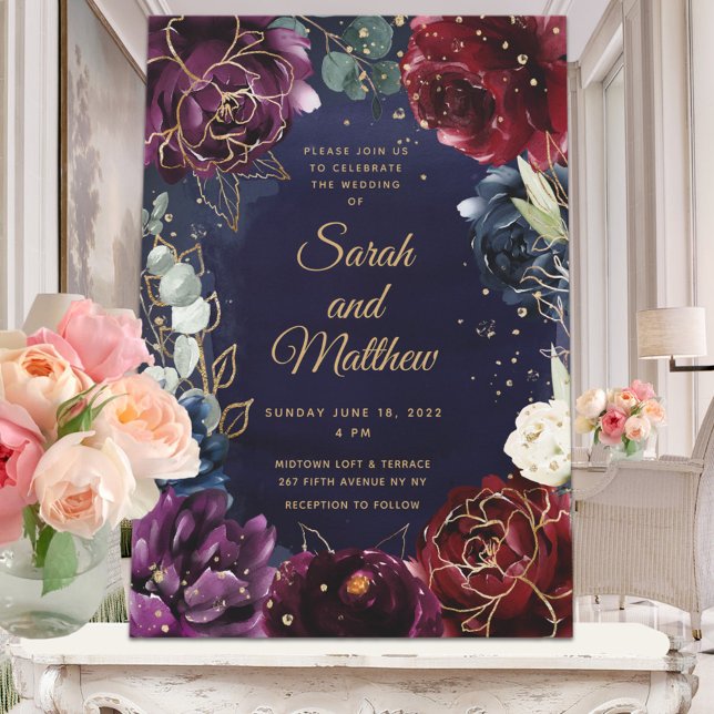 Einladung zur Hochzeit der Burgund Navy (Von Creator hochgeladen)