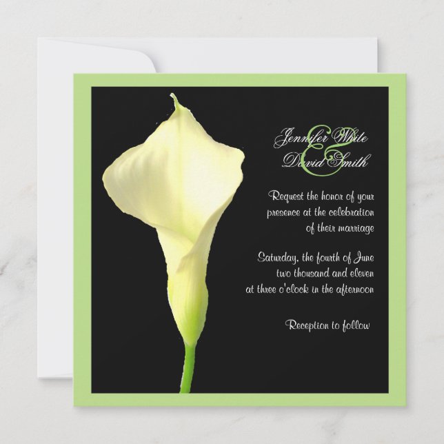 Einladung zur Hochzeit der Calla Lily (Vorderseite)