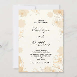 Einladung zur Hochzeit der Golden Floral