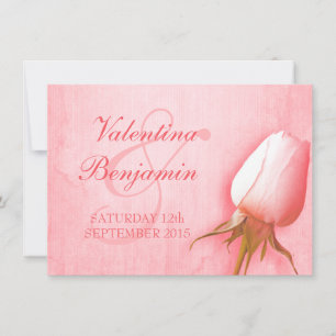 Einladung zur Hochzeit der hellrosa Rose