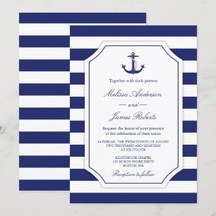 Einladung zur Hochzeit der Nautic Anchor Navy