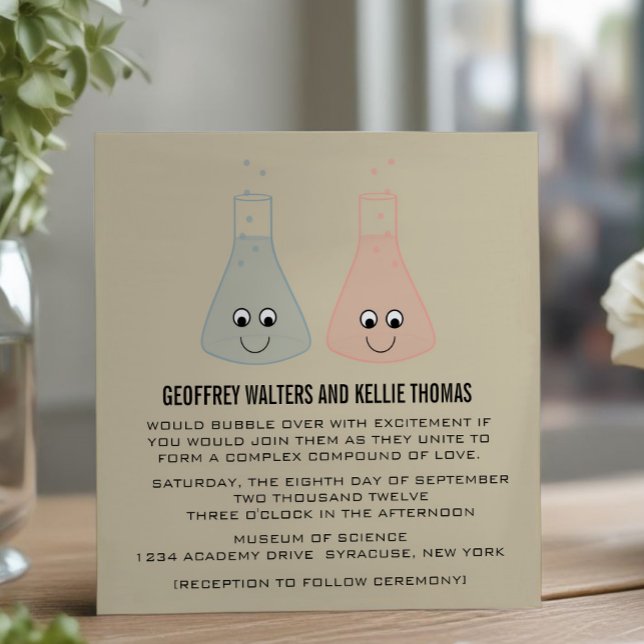 Einladung zur Hochzeit der niedlichen Chemie (Cute Chemistry Wedding Invite)