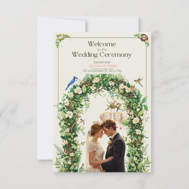 Einladung zur Hochzeit des Botanischen Waldes (Vorderseite)