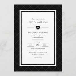 Einladung zur Hochzeit des modernen Herzens - Schw