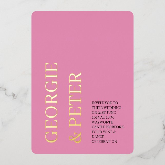 Einladung zur Hochzeit - echter Foil Text Soft Pin (Vorderseite)
