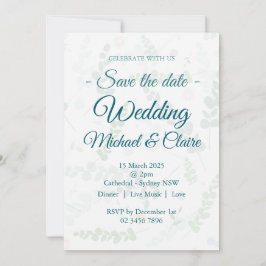 Einladung zur Hochzeit Eukalyptus Floral mit UAWG