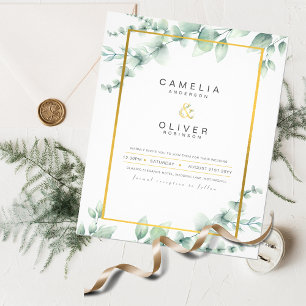 Einladung zur Hochzeit Eukalyptus Greenery Flyer