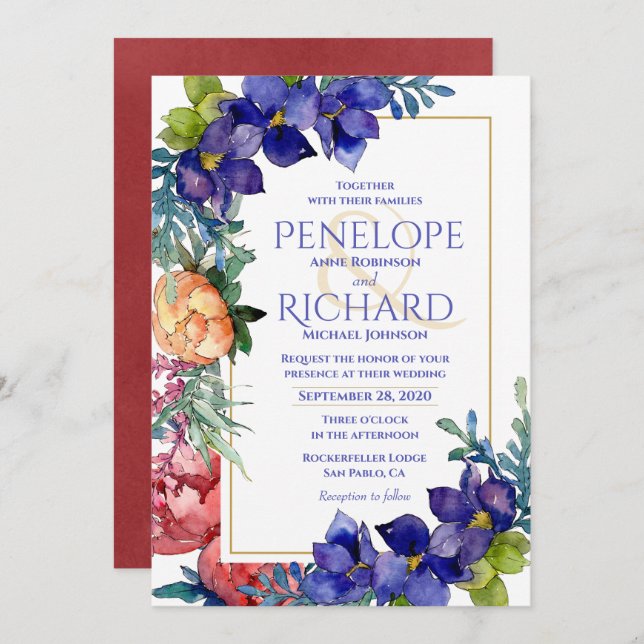 Einladung zur Hochzeit | Frohes Wasser (Vorne/Hinten)