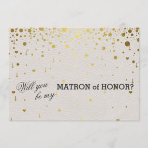 Einladung zur Hochzeit   Gold Confetti Matron of H