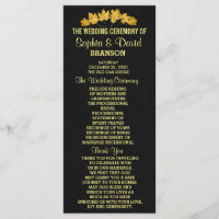 Einladung zur Hochzeit | Gold Fall Foliage Leather