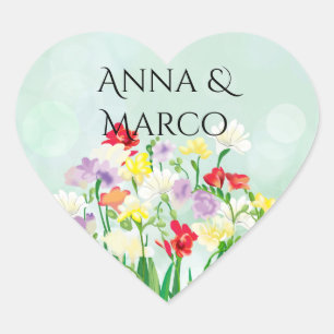 Einladung zur Hochzeit Herz-Aufkleber