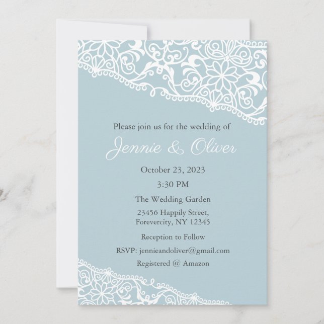 Einladung zur Hochzeit, Hochzeitstag, Braut (Vorderseite)