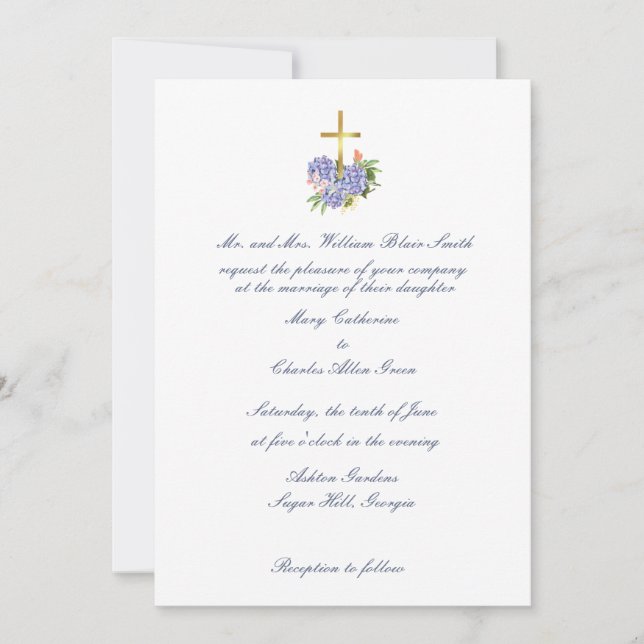 Einladung zur Hochzeit, Hydrangea, Jahrestag (Vorderseite)