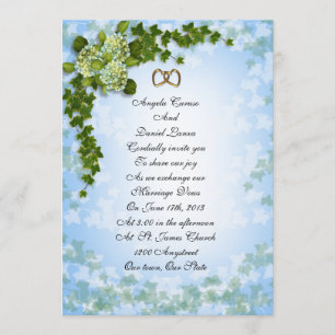 Einladung zur Hochzeit Hydrangea und Efeu