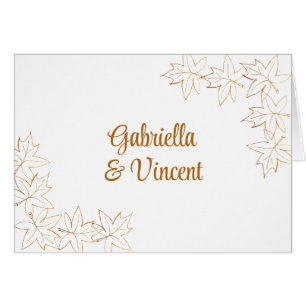 Einladung zur Hochzeit im Herbst von Ahornblättern