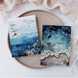 Einladung zur Hochzeit im rustikalen Ozean