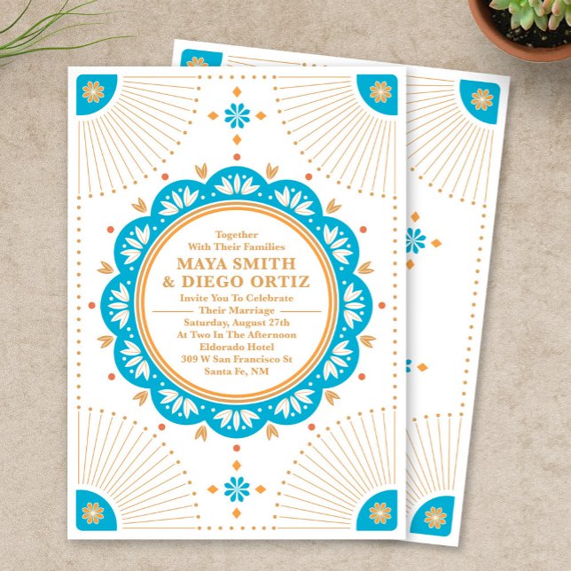 Einladung zur Hochzeit im Südwesten von Santa Fe (Southwestern Santa Fe Wedding Invitation)