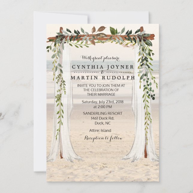 Einladung zur Hochzeit in Beach Arbor (Vorderseite)