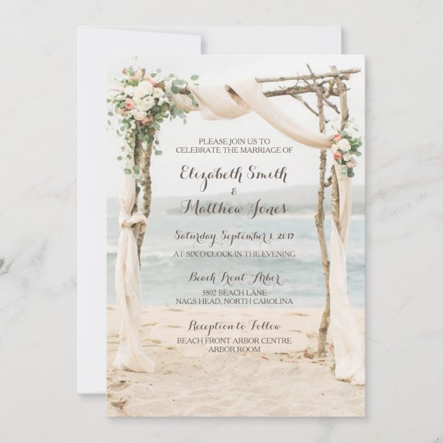 Einladung zur Hochzeit in Beach Arbor (Vorderseite)