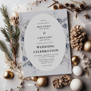 Einladung zur Hochzeit in botanischen Winterblätte