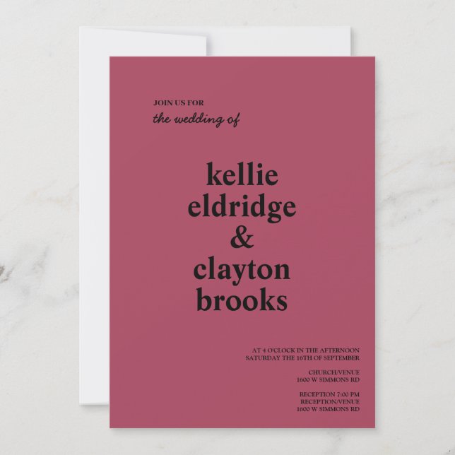 Einladung zur Hochzeit in Burgund (Vorderseite)