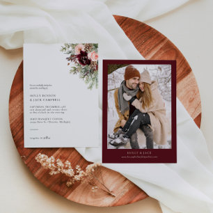 Einladung zur Hochzeit in Burgund Blush